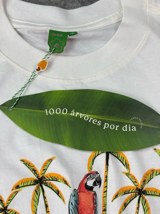 Farm Rio | Rio De Janeiro | T-Shirt in White | Women’s Size Medium | NWT - Picture 6 of 11